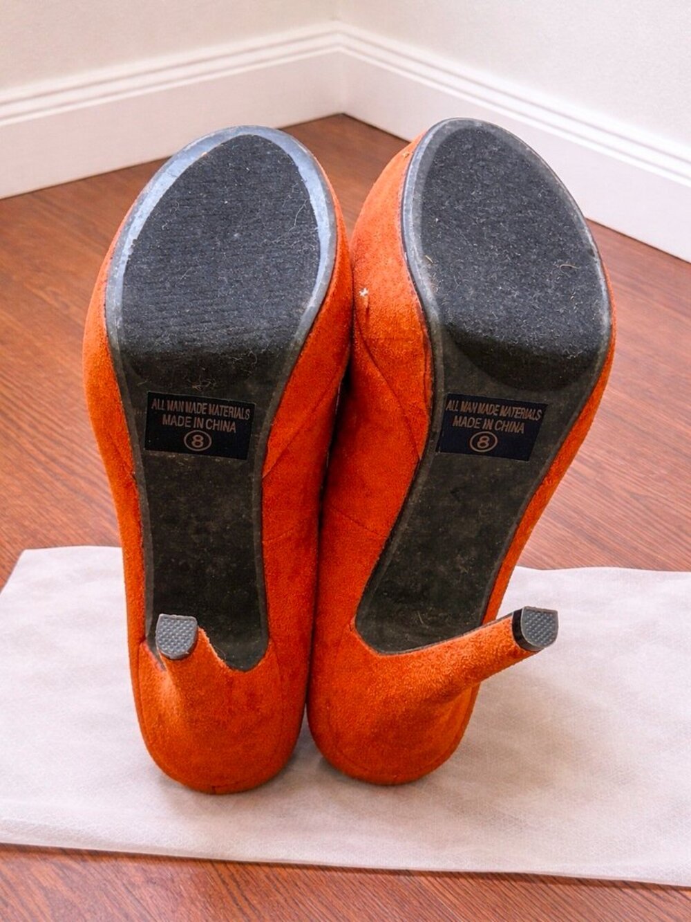 Ollio Women’s Mary Jane Platform Heels Rust - Picture 4 of 5